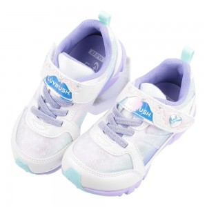 (16~19公分)Moonstar日本月星LUVRUSH極光白色中童機能運動鞋