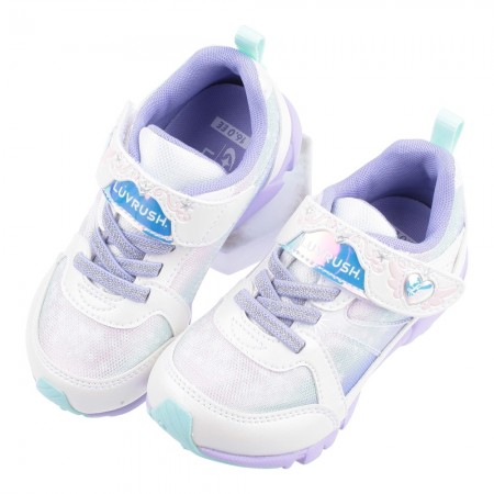 (16~19公分)Moonstar日本月星LUVRUSH極光白色中童機能運動鞋