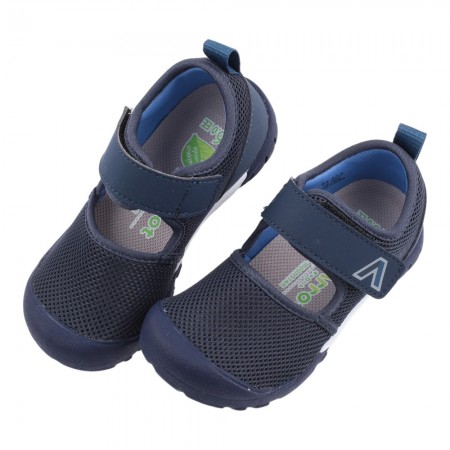 (15~19公分)Moonstar日本月星Hi系列速乾深藍色中童機能涼鞋室內鞋