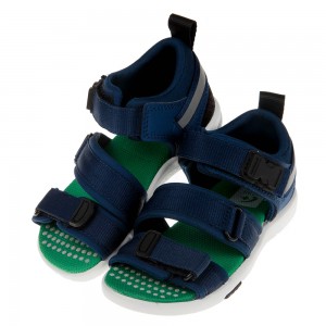 (16~21公分)Moonstar日本深藍速乾涼爽兒童機能涼鞋