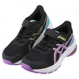 (17.5~22公分)asics亞瑟士GT1000紫葡萄黑色兒童機能運動鞋