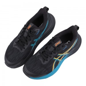 (23~25公分)asics亞瑟士GT1000鞋帶款黑藍流光大童機能運動鞋