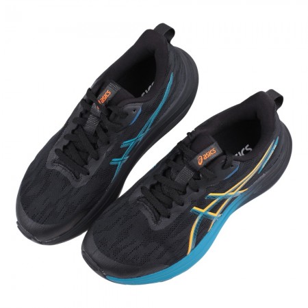 (23~25公分)asics亞瑟士GT1000鞋帶款黑藍流光大童機能運動鞋