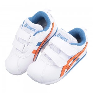 (16~18公分)asics亞瑟士COTLA經典白橘色中童機能運動鞋