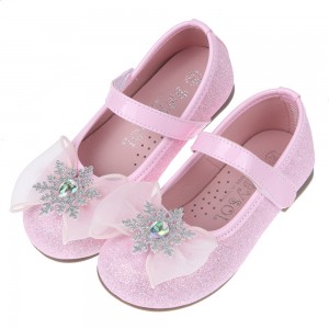 (16~20公分)魔法水晶蝴蝶結粉色兒童公主鞋