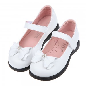 (20~24公分)台灣製典雅蝴蝶結白色公主鞋學生鞋