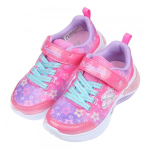 (17~22公分)SKECHERS_S_Lights星星電燈粉兒童運動鞋