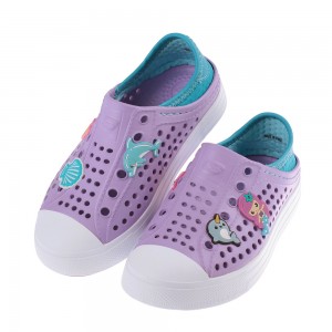 (17~24公分)SKECHERS童話海洋風紫色兒童洞洞鞋