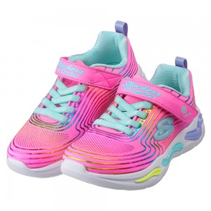 (17~22公分)SKECHERS_S_Lights電燈彩虹粉色兒童運動鞋