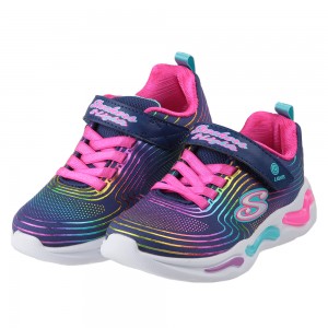 (18~22公分)SKECHERS_S_Lights電燈彩虹藍色兒童運動鞋