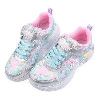 (17~21公分)SKECHERS獨角獸LIGHTS愛心圈圈綠銀中童電燈運動鞋