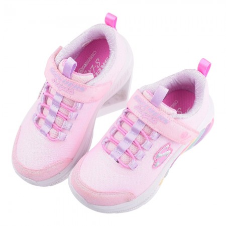 (17~21公分)SKECHERS粉紫彩虹電燈兒童機能運動鞋