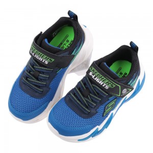 (17~21公分)SKECHERS藍綠閃電電燈兒童機能運動鞋
