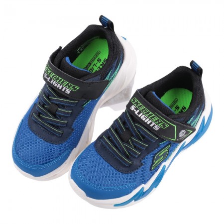 (17~21公分)SKECHERS藍綠閃電電燈兒童機能運動鞋