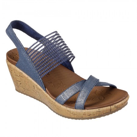(23~26公分)SKECHERS_CALI系列耀眼藍色女款楔型涼鞋