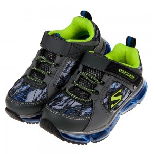 (17~23.5公分)SKECHERS_SKECH_AIR爆裂紋灰色兒童機能氣墊運動鞋