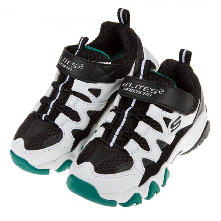 (17~23.5公分)SKECHERS_D'lites2.0經典黑白綠老爹鞋兒童運動鞋P#KN3ND*XBB