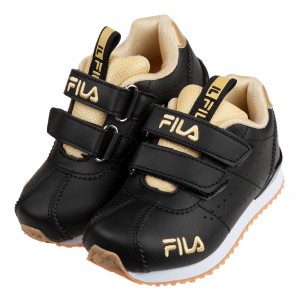 (16~22公分)FILA義式經典黑金橡膠底兒童運動鞋