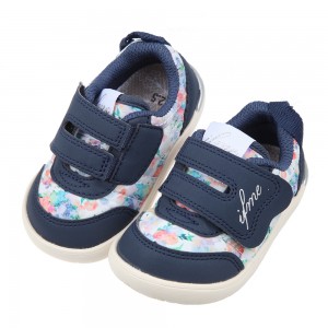 (12.5~15公分)日本IFME輕量系列軍藍花染寶寶機能學步鞋
