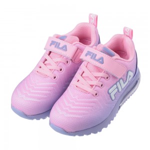 (19~24公分)FILA康特杯浪漫粉紫兒童氣墊慢跑運動鞋