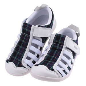(15~19公分)日本IFME極簡播洲織白色中童機能水涼鞋