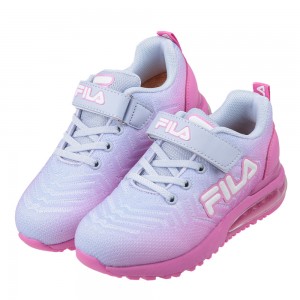 (19~24公分)FILA康特杯浪漫紫粉兒童氣墊慢跑運動鞋