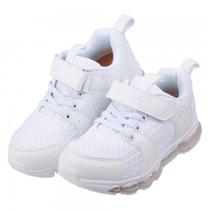 (19~24公分)FILA康特杯全白色兒童大氣墊運動機能鞋