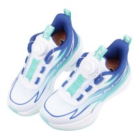 (19~24公分)FILA旋鈕吸震烈焰藍白色中童大童運動機能鞋