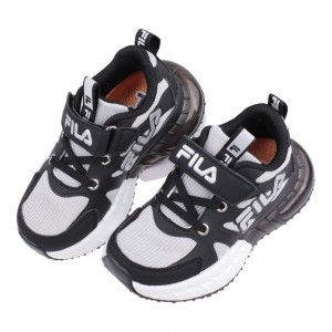 (16~20公分)FILA吸震自信黑色中童運動機能鞋