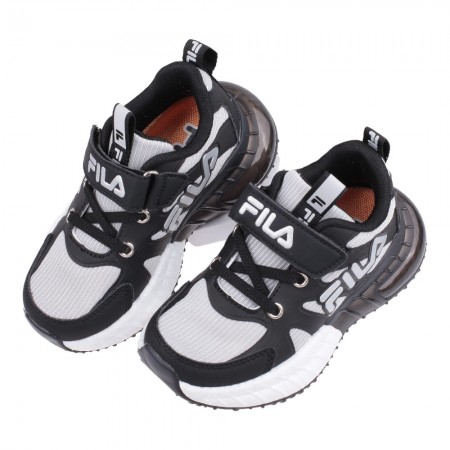 (16~20公分)FILA吸震自信黑色中童運動機能鞋