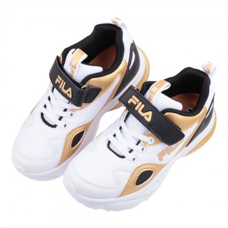 (20~24公分)FILA輕量華麗白金色中童大童機能運動鞋