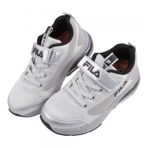 (19~24公分)FILA氣墊潮流銀色中童大童機能運動鞋 (19~24公分)FILA氣墊潮流銀色中童大童機能運動鞋