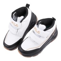 (17~24公分)FILA中筒全穩定黑白色中童大童機能運動鞋