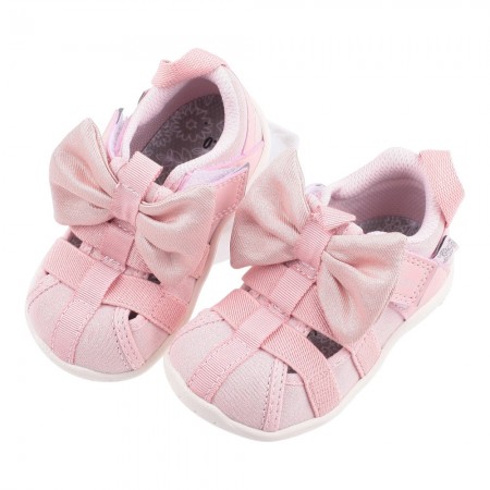 (12-15公分)日本IFME花語系列蝴蝶結粉色寶寶機能水涼鞋