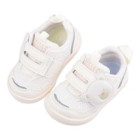 (12~14公分)日本IFME可愛熊白色寶寶機能學步鞋