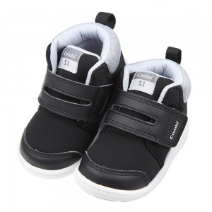 (12.5~16.5公分)Combi黑色Core_S中筒成長機能學步鞋