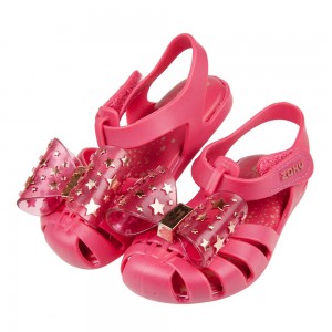 (14~17.5公分)ZAXY幻想曲桃紅色蝴蝶結兒童護趾涼鞋香香鞋