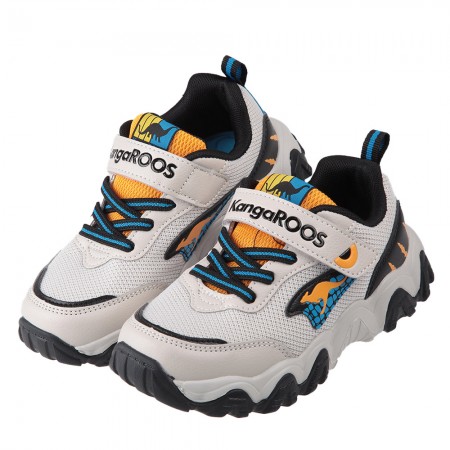 (19~23公分)KangaROOS雷龍米黃色兒童機能運動鞋