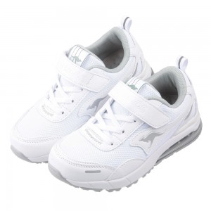 (19~23公分)KangaROOS防潑水氣墊紳士白兒童機能運動鞋